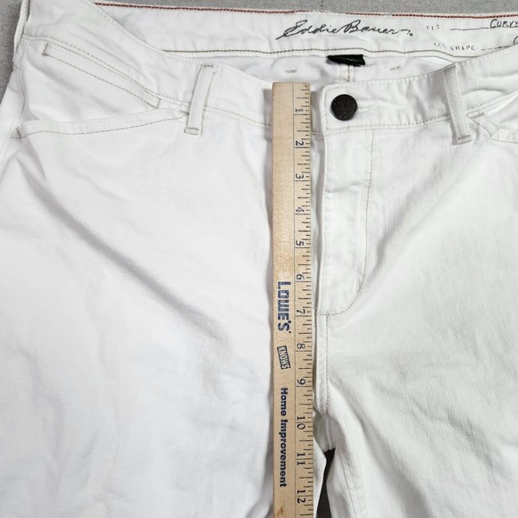 Eddie Bauer Womens Size T16 White Curvy Crop Capri Denim Jeans - Picture 7 of 14